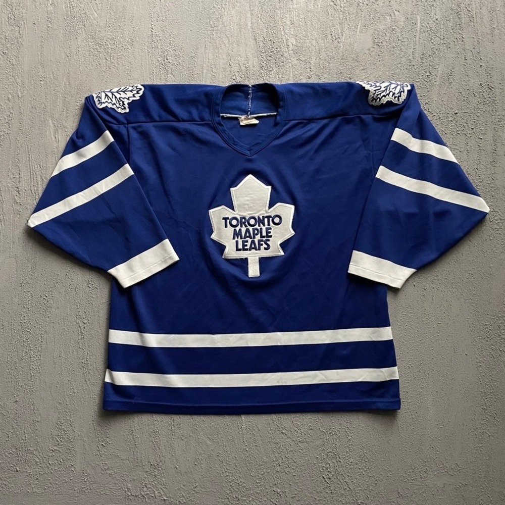 Vintage Toronto Maple Leafs Hockey Jersey Mens XL Blue 90s Maska